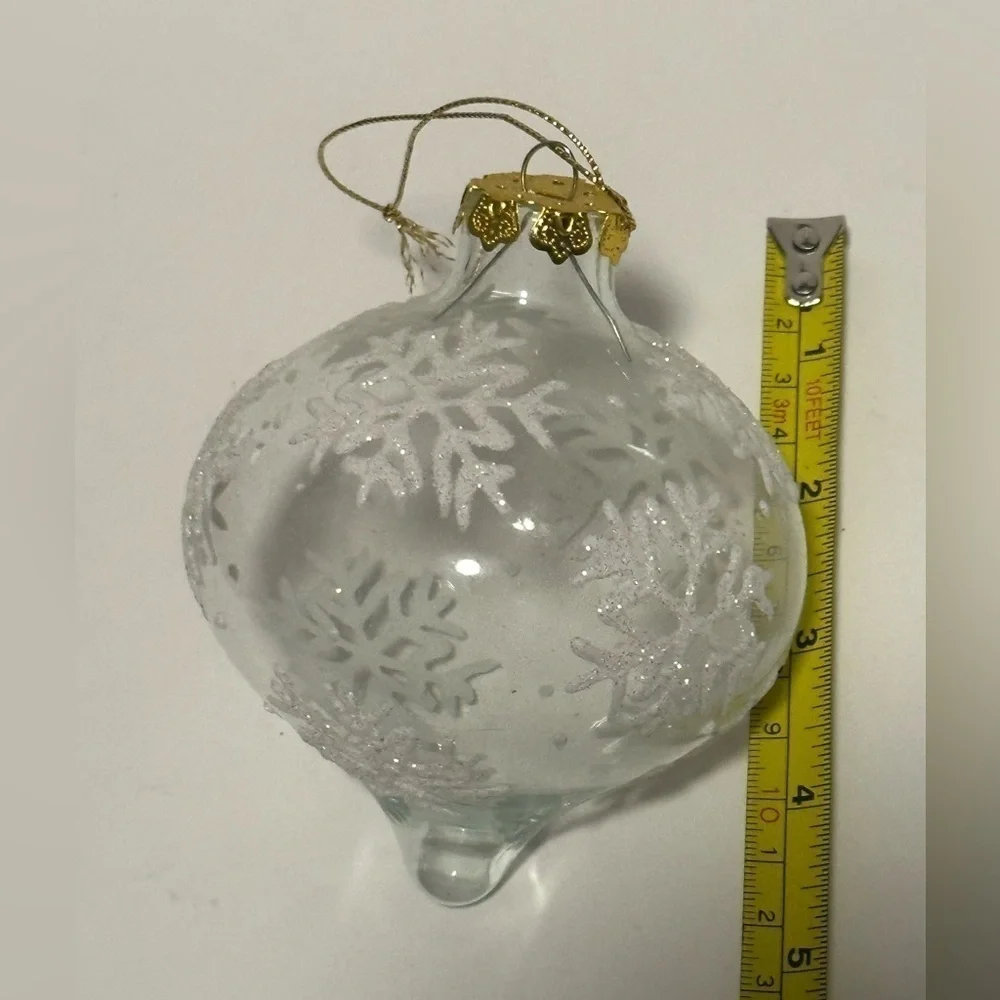 Vintage Glass Ornaments with Snowflake Design